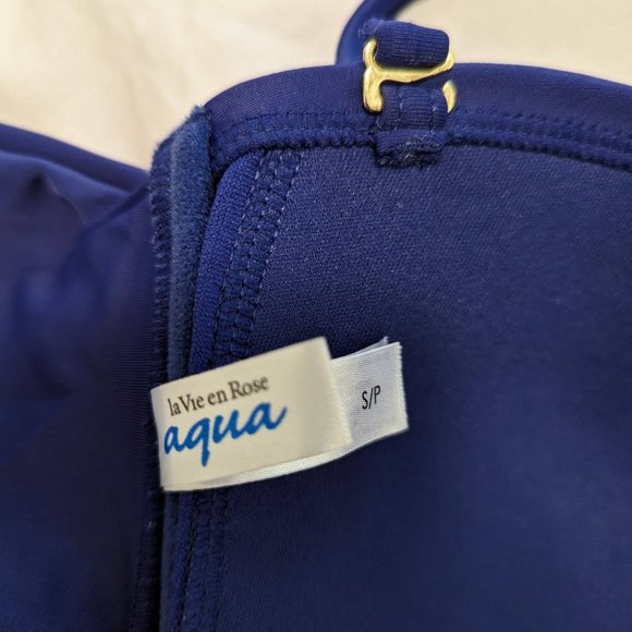 La Vie En Rose Aqua Bikini Bandeau Top Adjustable Straps - Picture 4 of 5